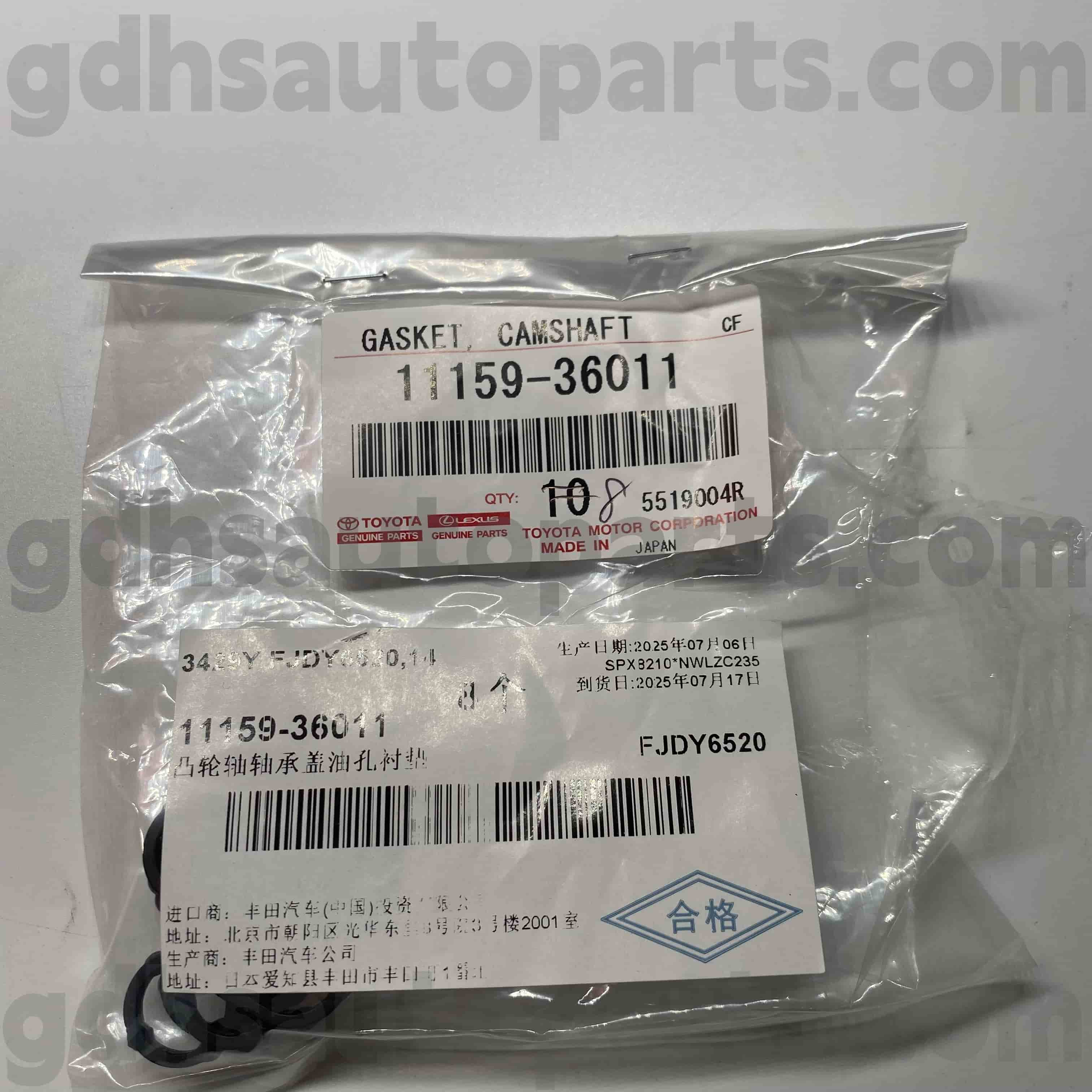 11159-36011 Toyota Anello di gomma vere da Toyota per Highlander, Harrier/Hybrid, Camry Chassis n. Ayh30